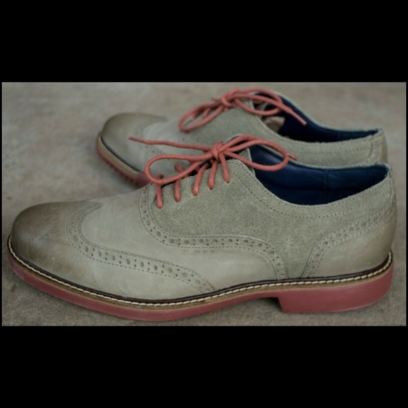 COLE HAAN Mens Oxford Olive Green Leather & Suede main image 4